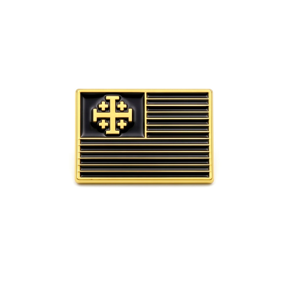 Christian Nationalism Flag Pin - B&W